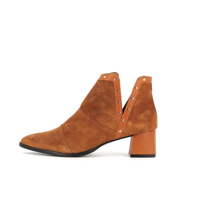 Bottine marron en cuir
