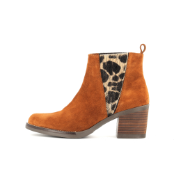 bottine marron en cuir