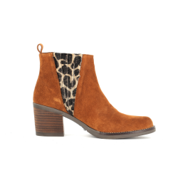 bottine marron en cuir