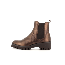 Bottine bronze en cuir