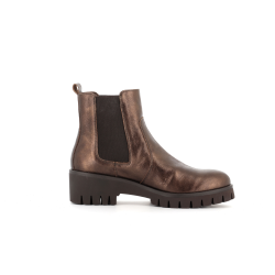 Bottine bronze en cuir