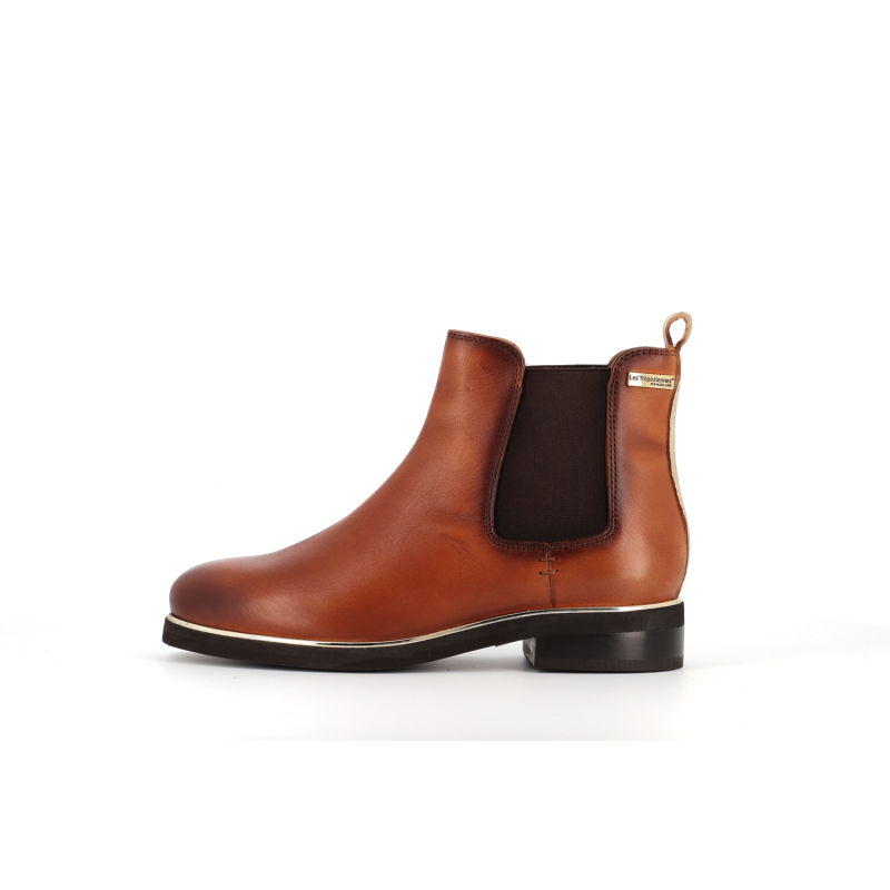 bottine en cuir marron