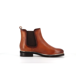 bottine en cuir marron