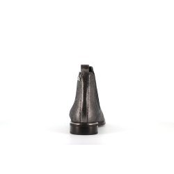 bottine en cuir argent