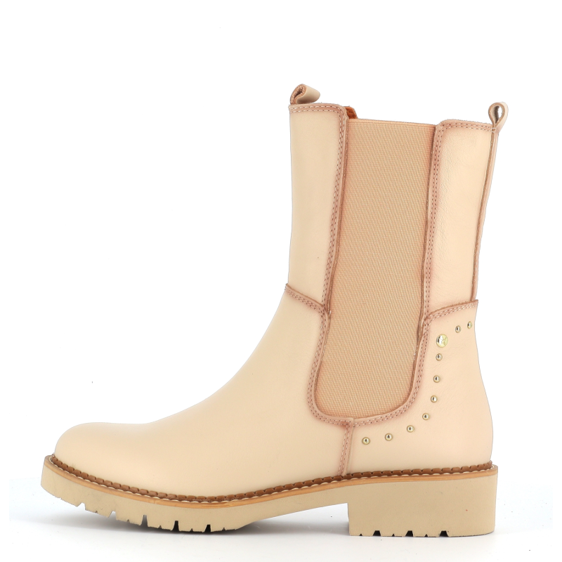 Botte blanche en cuir