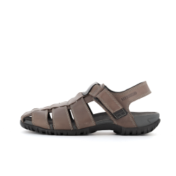 nu pied en cuir marron