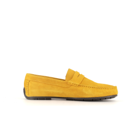 mocassin jaune en cuir