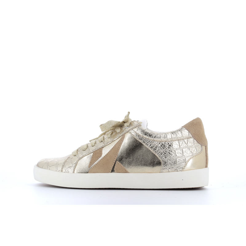 basket doré en cuir
