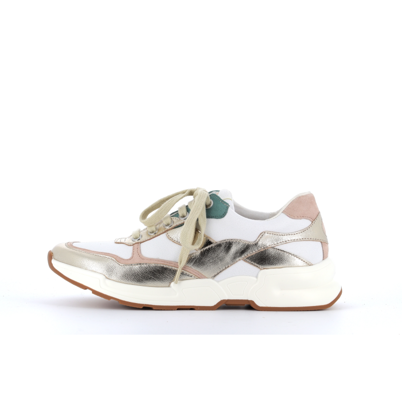 basket multicolore en cuir