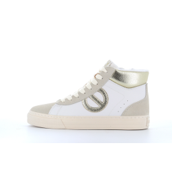 Basket montante blanche en cuir