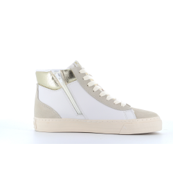 Basket montante blanche en cuir