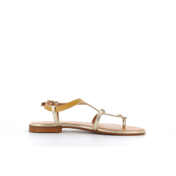 Nu pieds en cuir jaune