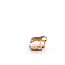 Nu pieds en cuir jaune
