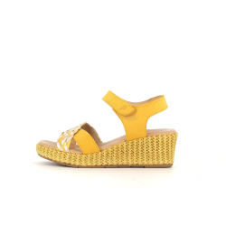 compensé en cuir jaune