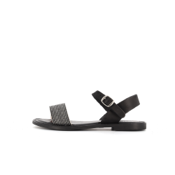 sandale noir en cuir