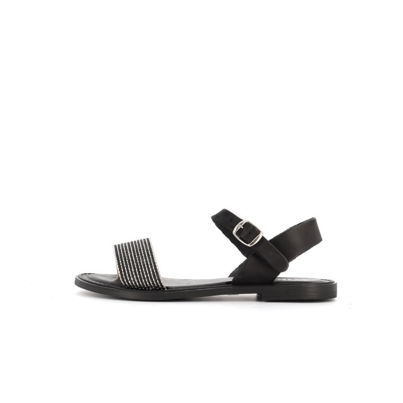 sandale noir en cuir