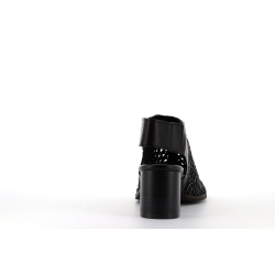 talon noir en cuir tressé