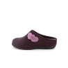 Chausson violet motif coeur compensé pour femme - Anjou-chaussures