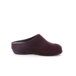 Chausson violet motif coeur compensé pour femme - Anjou-chaussures