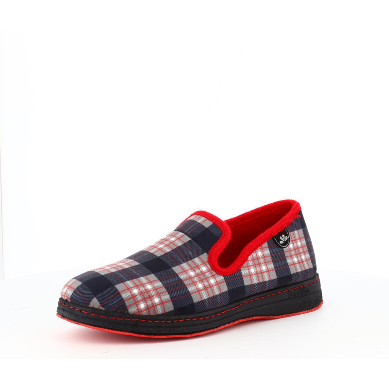 Chausson Semelflex bleu marine à rayures rouges
