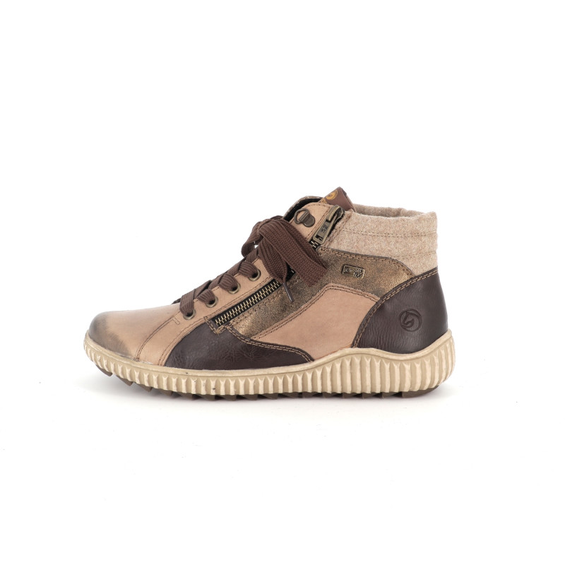 Botillon beige en cuir