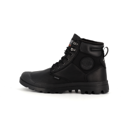 Palladium noir en cuir doublure textile doux collection hiver - Anjou-chaussures
