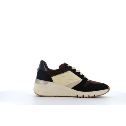 Basket Tamaris noir, blanche et marron collection femme hiver - Anjou-chaussures