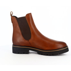 Bottine Marco Tozzi marron en cuir avec doublure - Anjou-chaussures