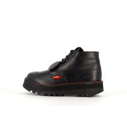 basket montante noire en cuir