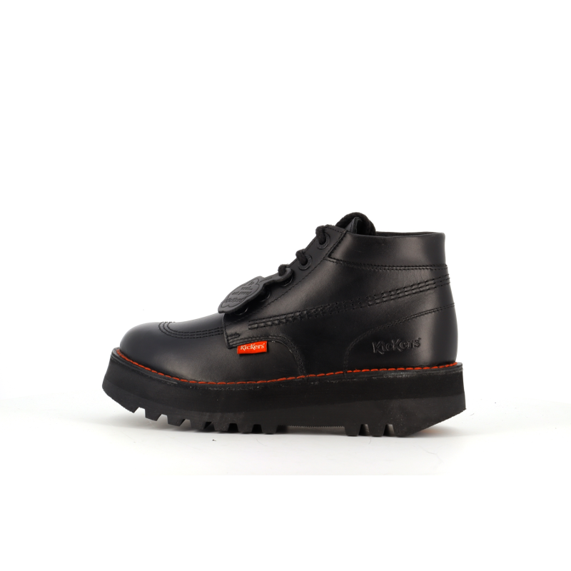 basket montante noire en cuir