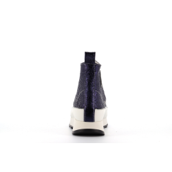 Basket montante bleu en cuir