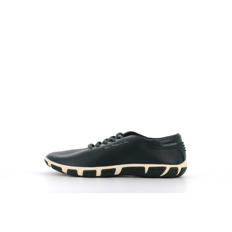 basket verte en cuir