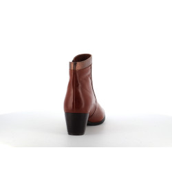 Bottine Regarde le ciel marron en cuir à talon  - Anjou-chaussures