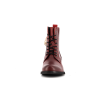 bottine rouge en cuir