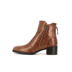 bottine marron en cuir