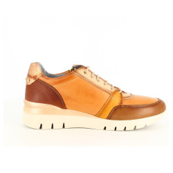 Basket basse Pikolinos beige et marron clair - Anjou-chaussures
