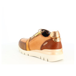 Basket basse Pikolinos beige et marron clair - Anjou-chaussures