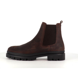 boots marron en cuir