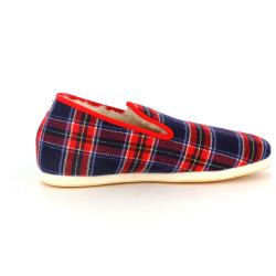Chausson rouge et bleu en laine