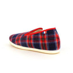 Chausson rouge et bleu en laine