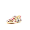 chausson beige et rouge en laine