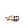 chausson beige et rouge en laine