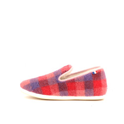 Chausson rouge en laine fabriqué en France hiver 2022 - Anjou-chaussures