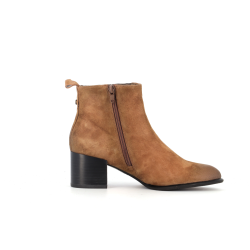 bottine marron en cuir