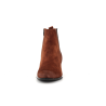 bottine Fugitive marron en cuir avec motifs argentés - Anjou-chaussures