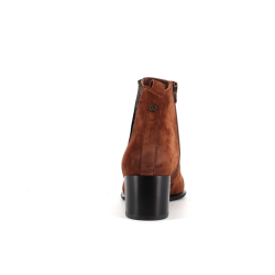 bottine Fugitive marron en cuir avec motifs argentés - Anjou-chaussures