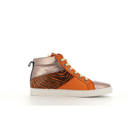 Basket montante imprimé en cuir