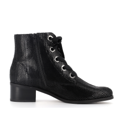 bottine noire en cuir