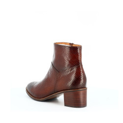 bottine Mam Zelle marron en cuir camo serpent