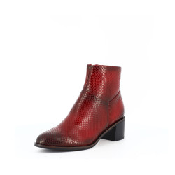 bottine Mam Zelle rouge en cuir camo serpent